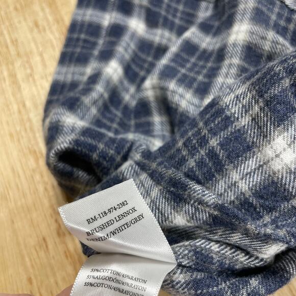 Rails NWT Brushed Lennox Long Sleeve Denim Shirt White Grey Button Up Men's XXL - Picture 9 of 10